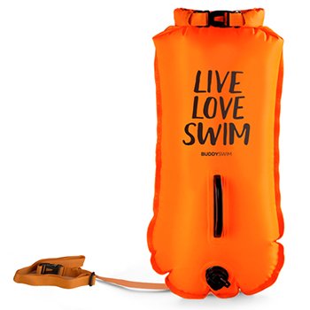Buddyswim Boya Drybag 28lt + swim cap - orange/live love swim