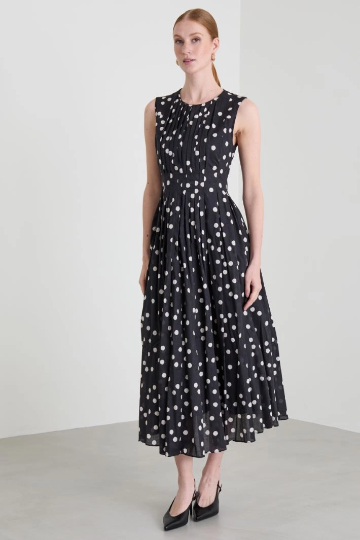 Cotton voilé dress - BLACK