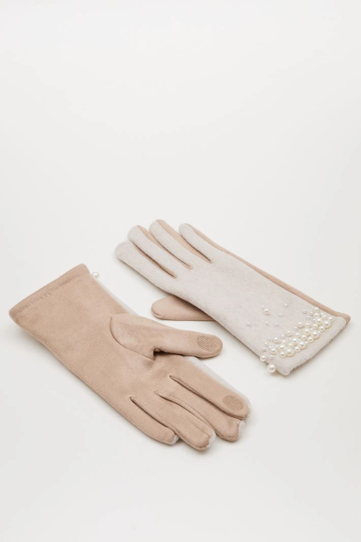 Beaded gloves - SAND
