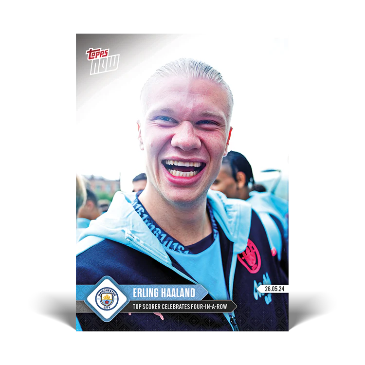 Erling Haaland - Top scorer celebrates four-in-a-row - 23/24 Man City TOPPS NOW® Card 6