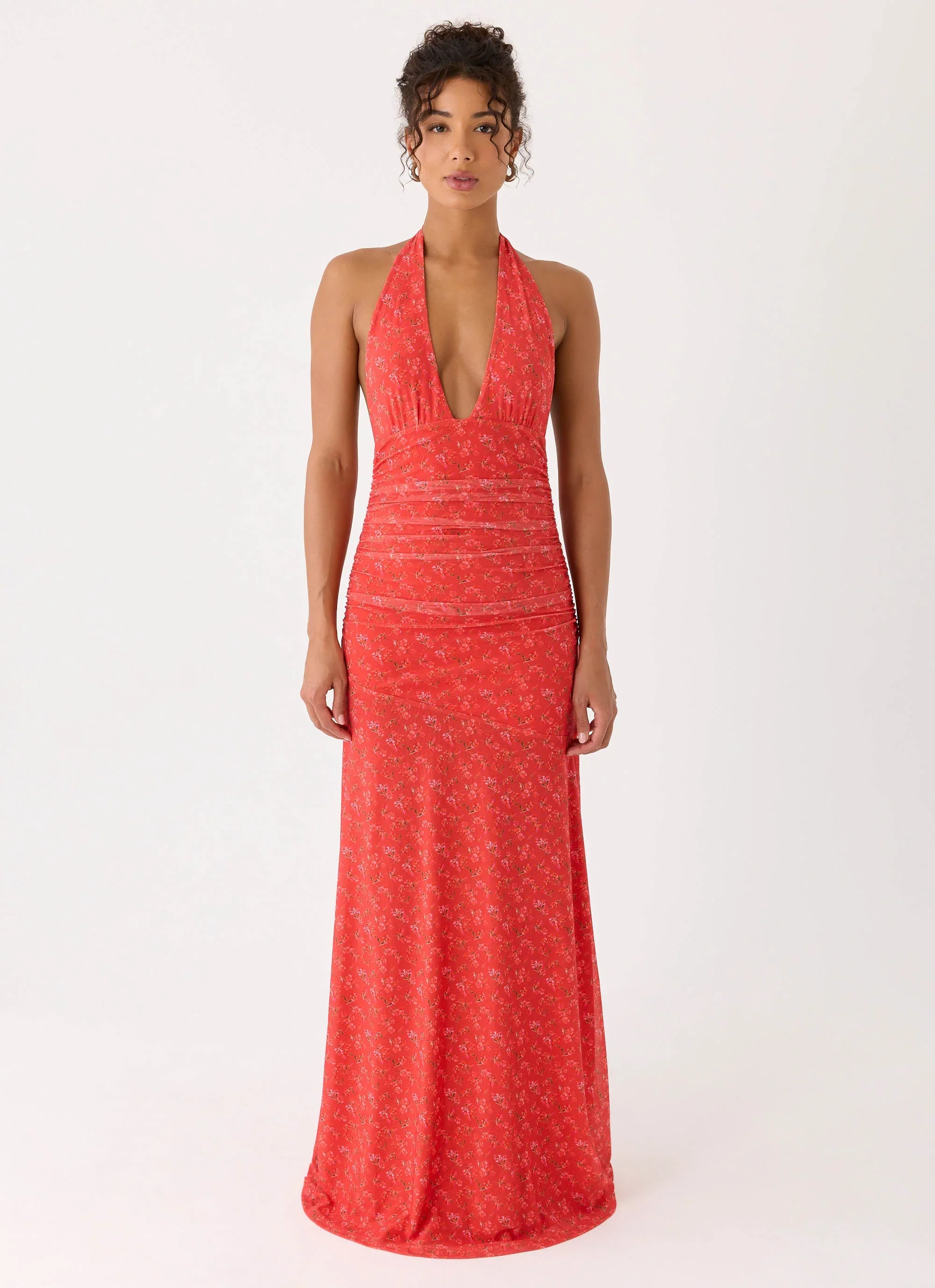 Esme Maxi Dress - Magenta Red Rose