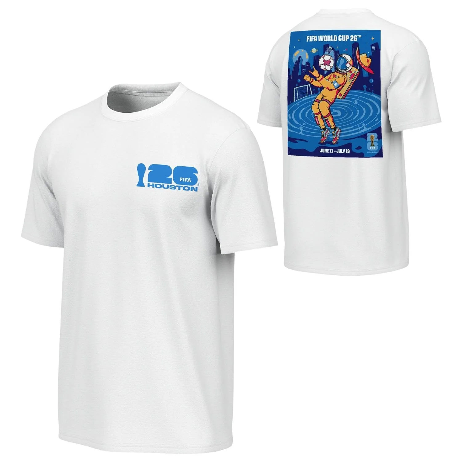 2026 Soccer Fan Collection Houston Poster White T-Shirt - Unisex