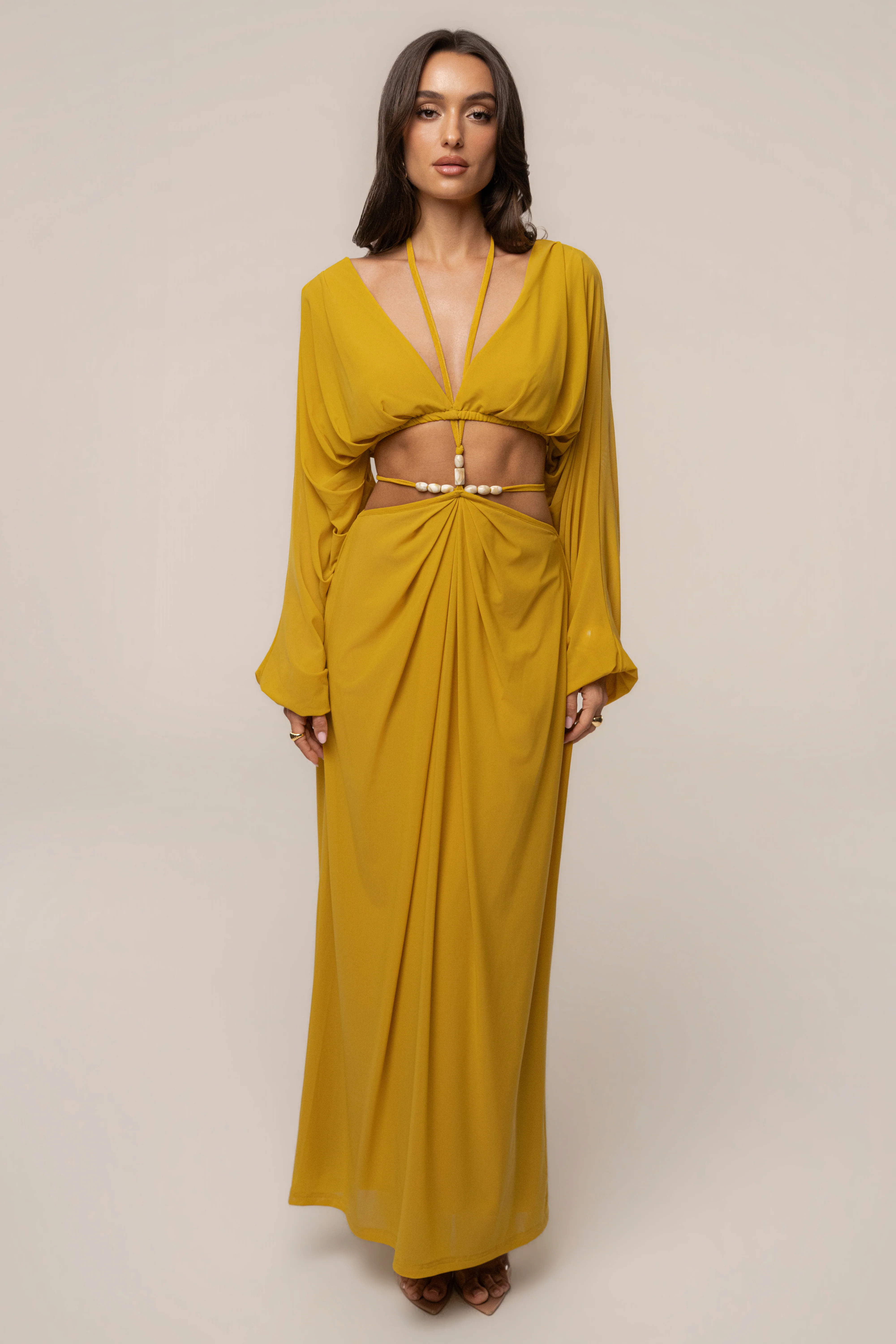 Mustard Selene Draped Top