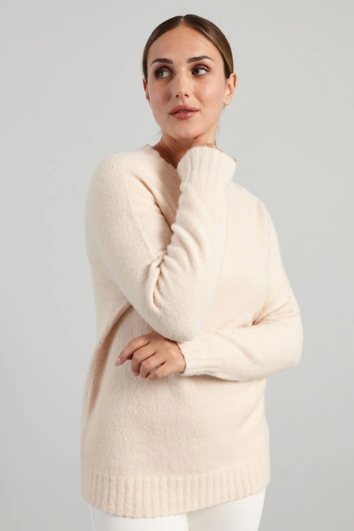 Brushed alpaca sweater - POWDER PINK