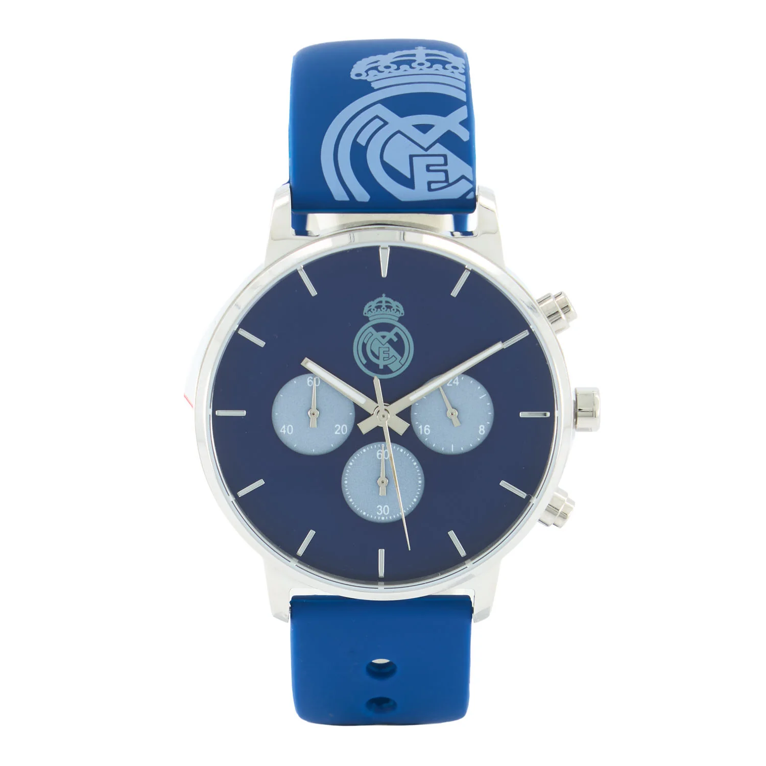 Analogue Chronograph Watch Silicone Strap Blue