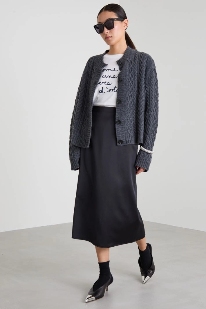 Embroidered T-shirt - WHITE BLUE