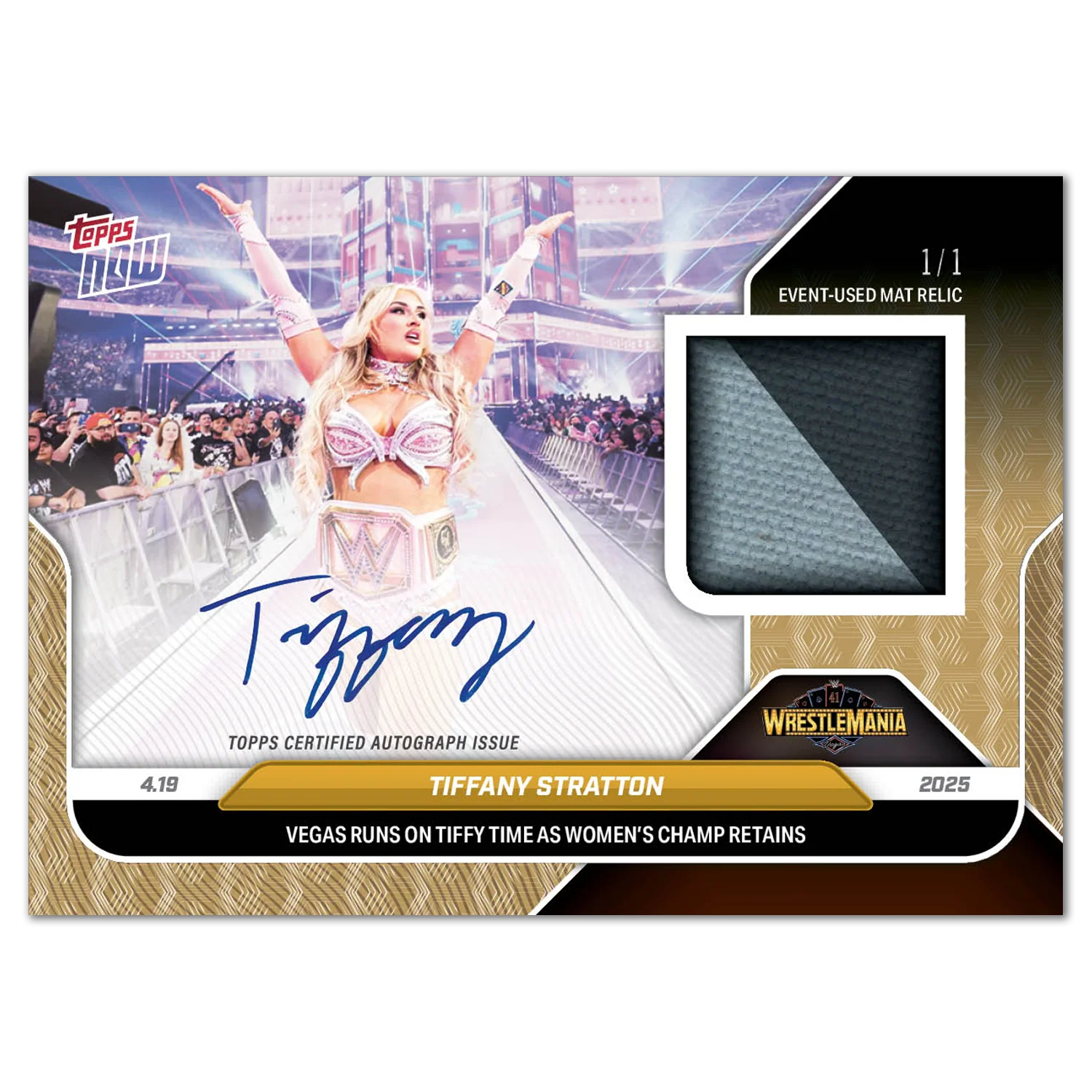 Tiffany Stratton - 2025 WWE Topps NOW® - Card 40 - LOOK FOR RELICS AND AUTOS