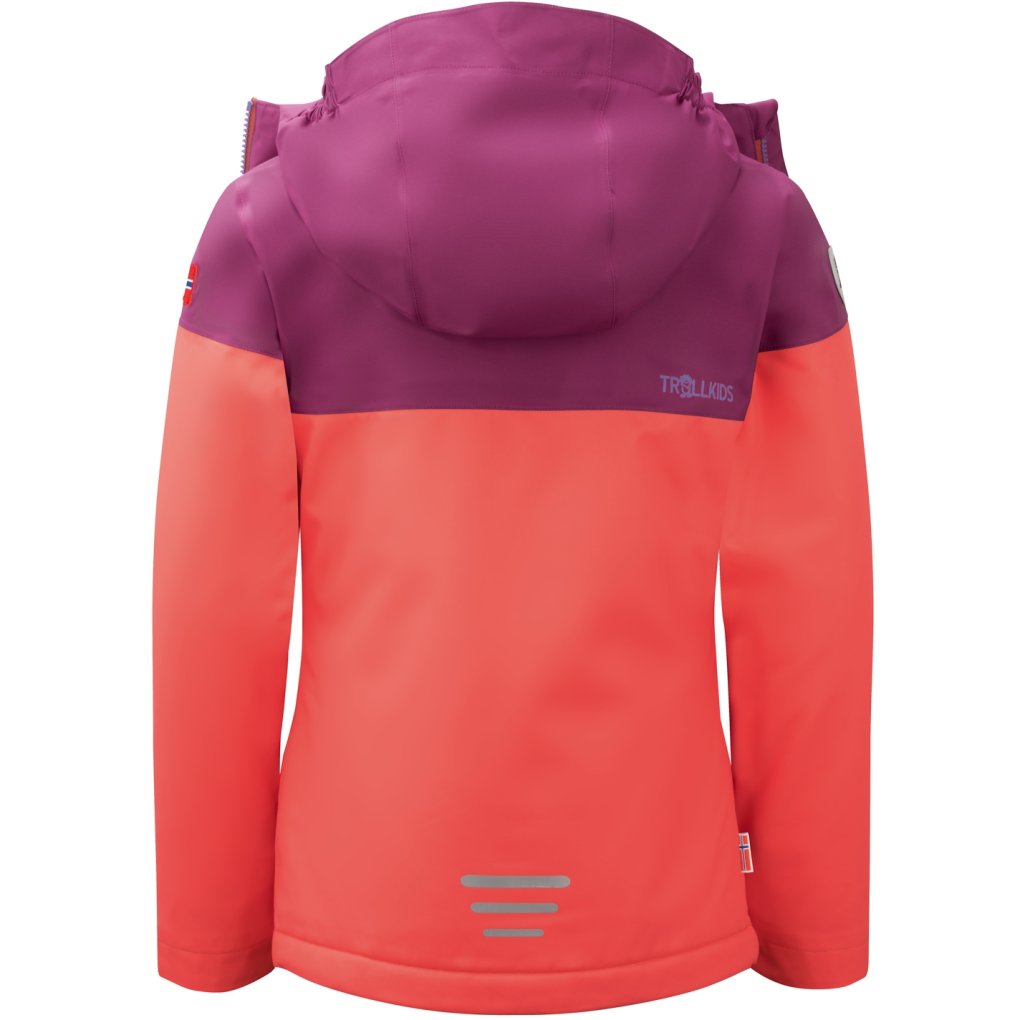 Trollkids Hallingdal Ski Jacket Girls - Radiant Red/Bright Berry/Dark Purple