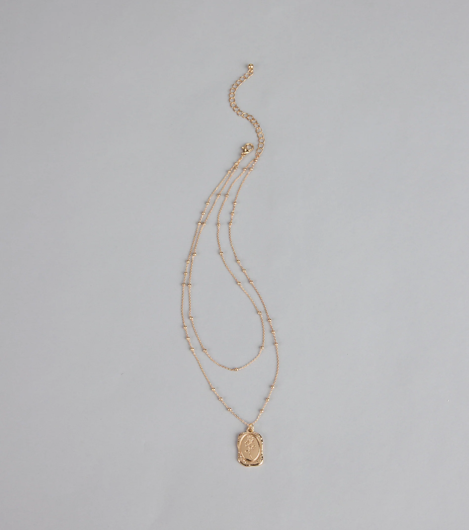 Luxe Layered Rose Pendant Necklace