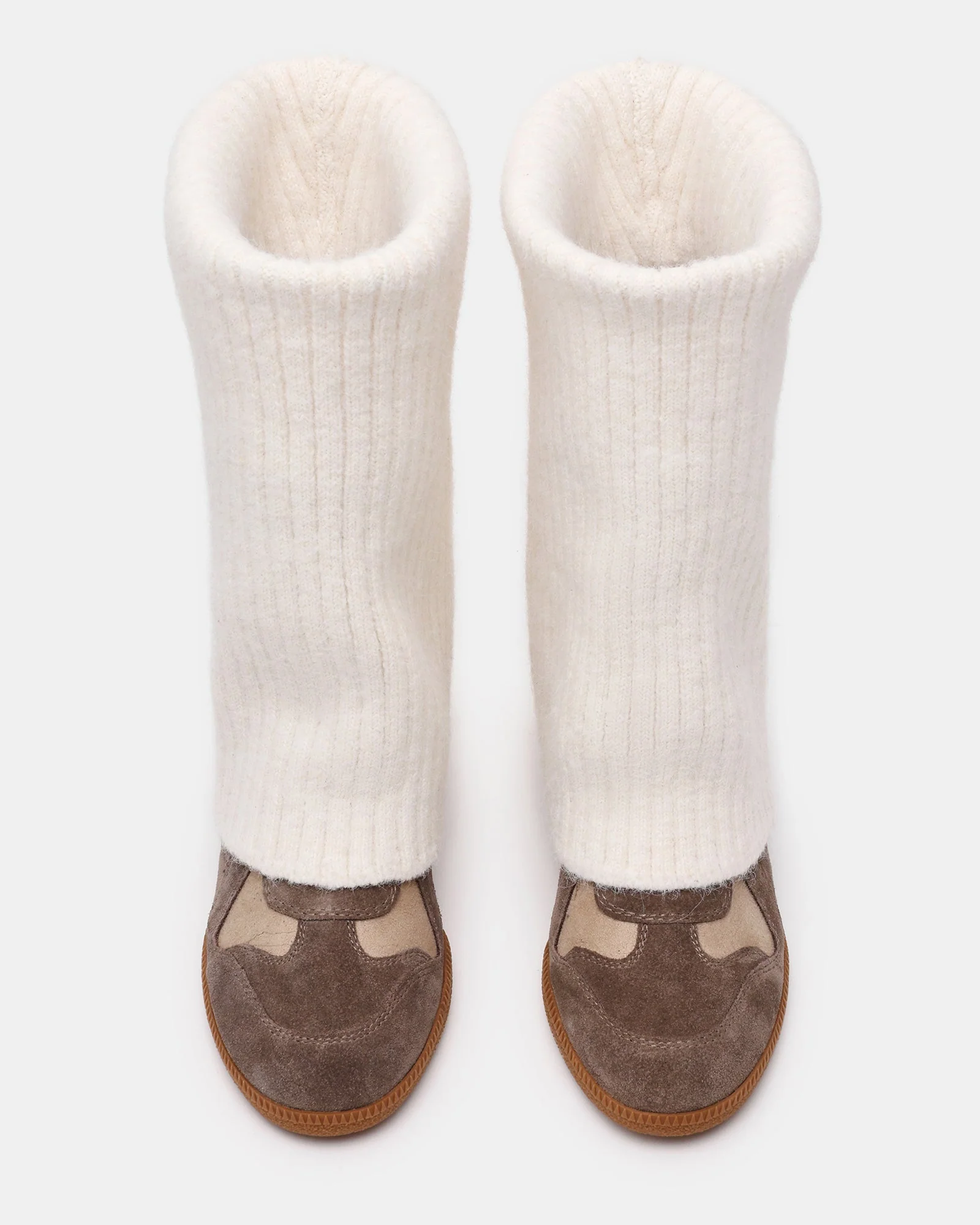 Mavis Knit Taupe Suede