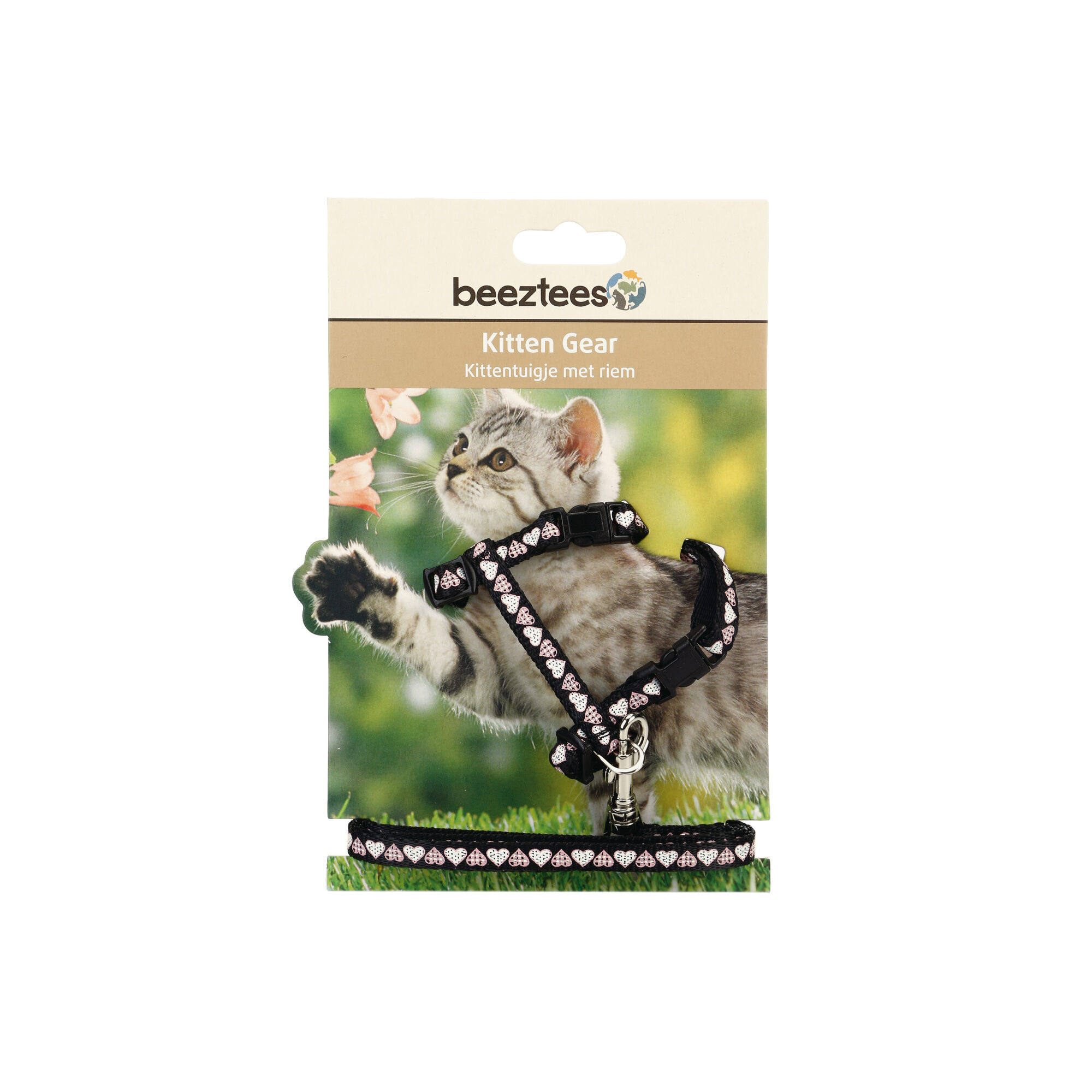 Beeztees Hearts Kitten Harness - Blue - 120 cm x 10 mm