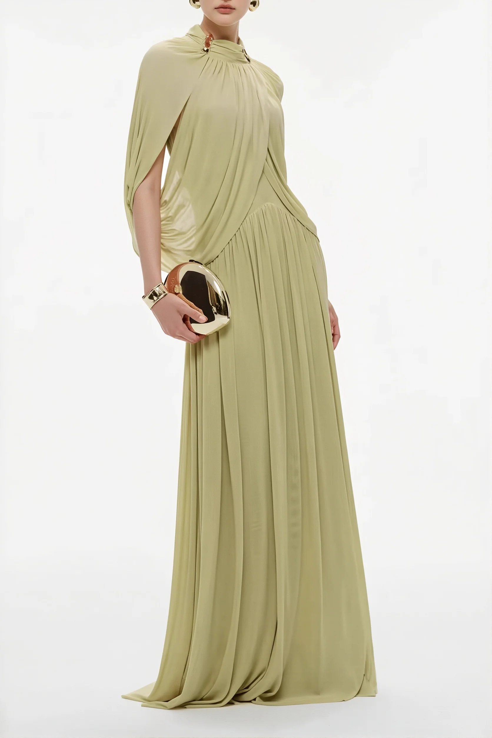 Elegant Cross Ruffle Maxi Dress