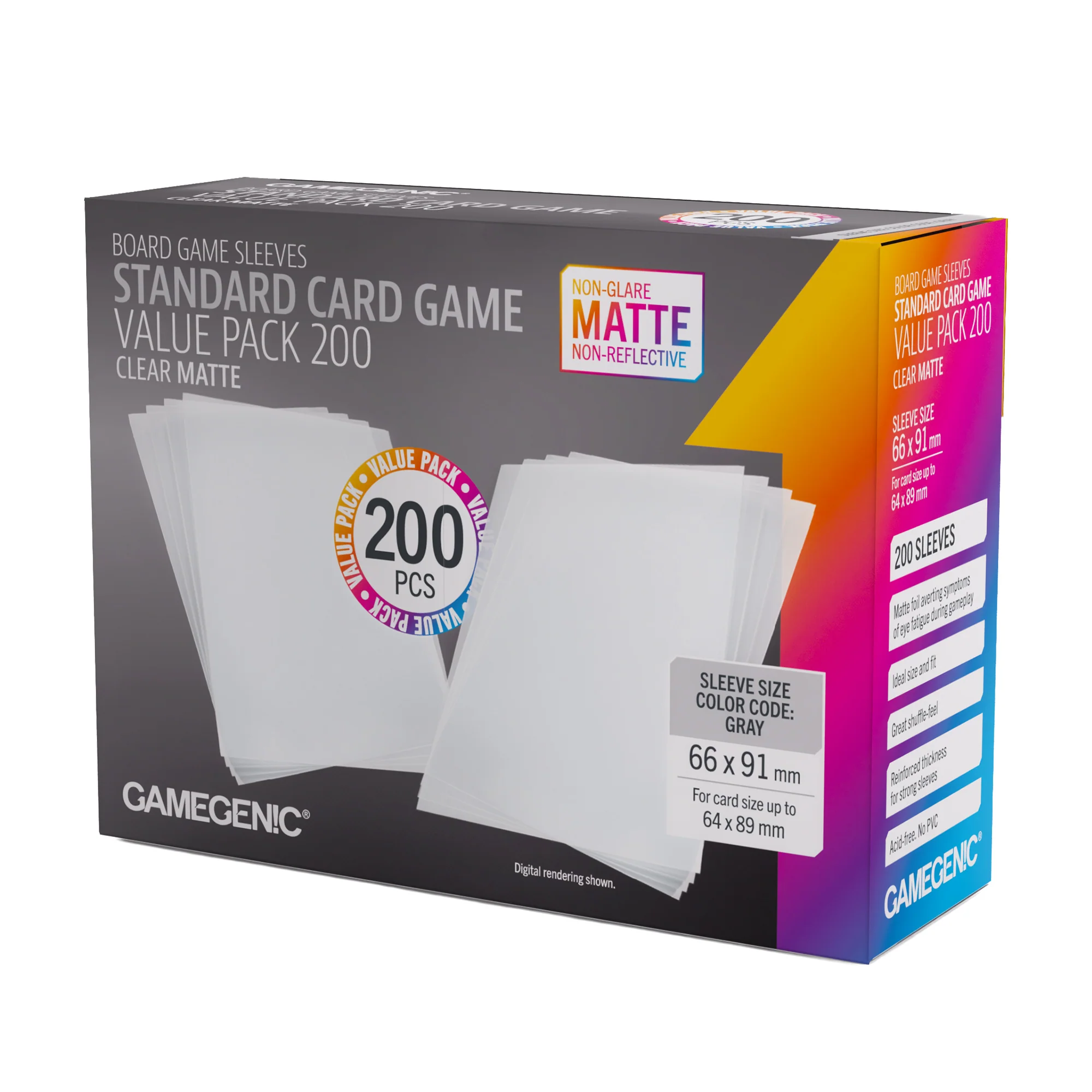 Matte Sleeves Standard Card Game-Size Value Pack 200