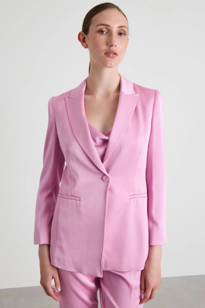 Blazer in shiny envers satin - PINK