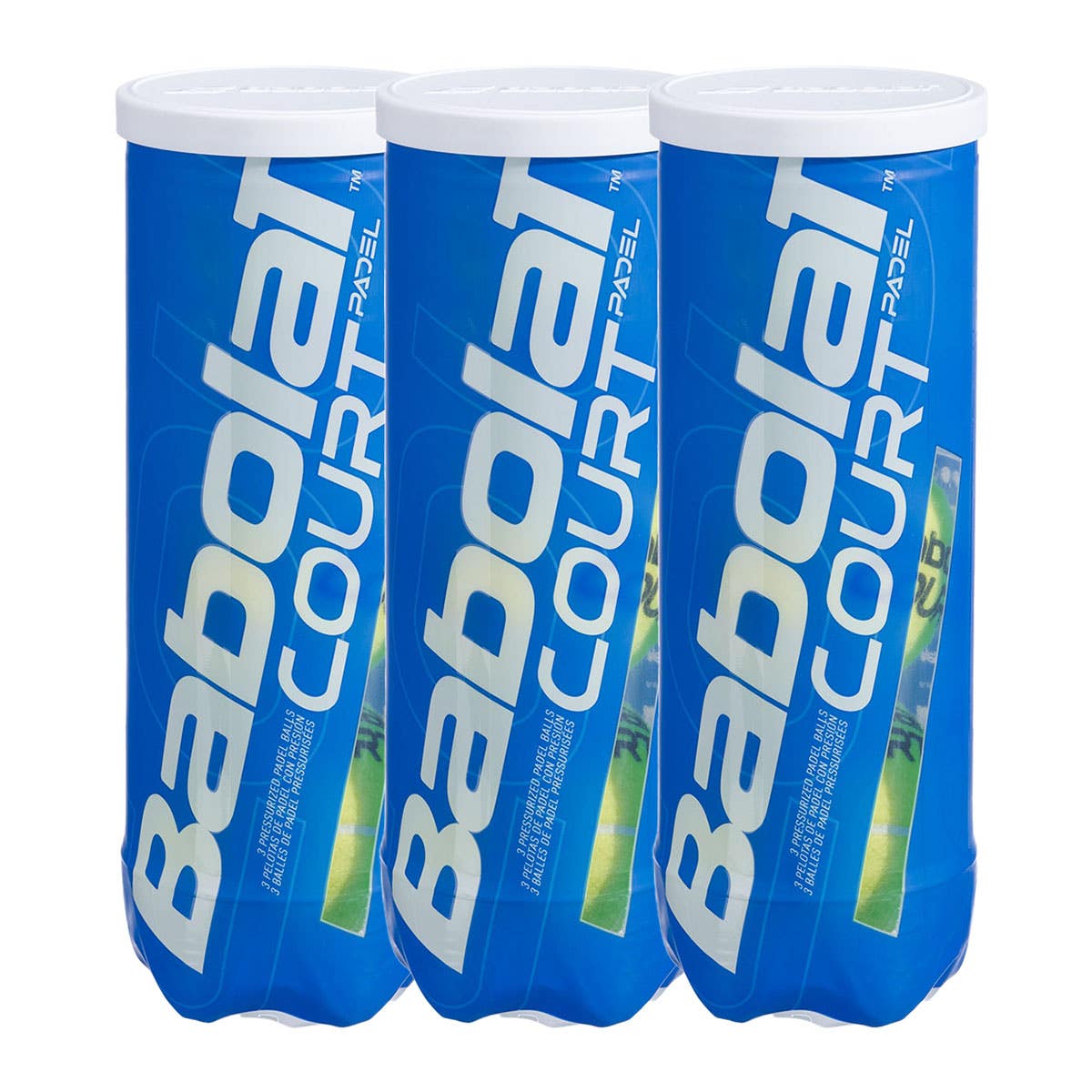 TRIPACK OF 3 BABOLAT COURT PADEL 3-BALL CANS