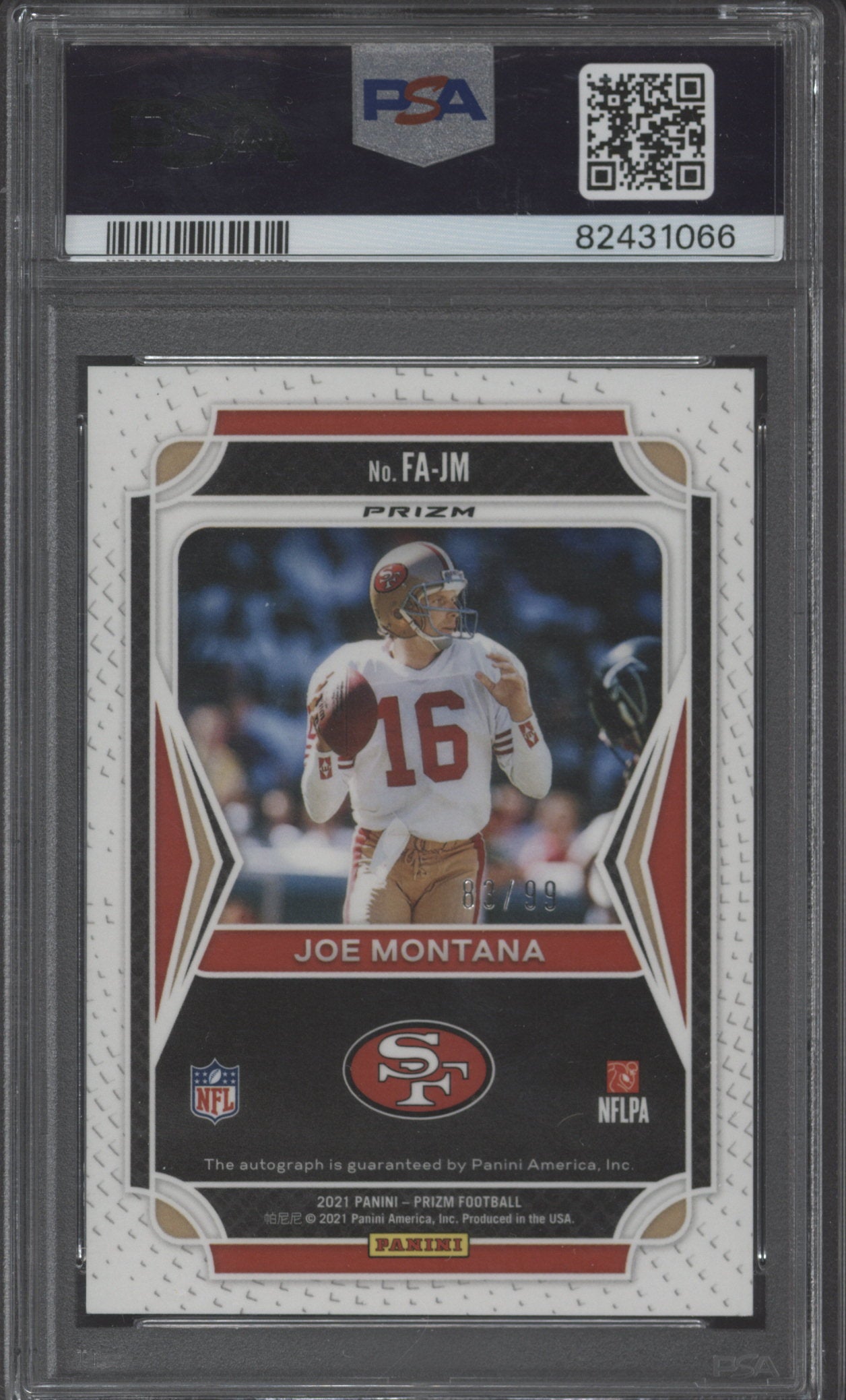 2021 Prizm Joe Montana Flashback Auto PSA 10 #83/99