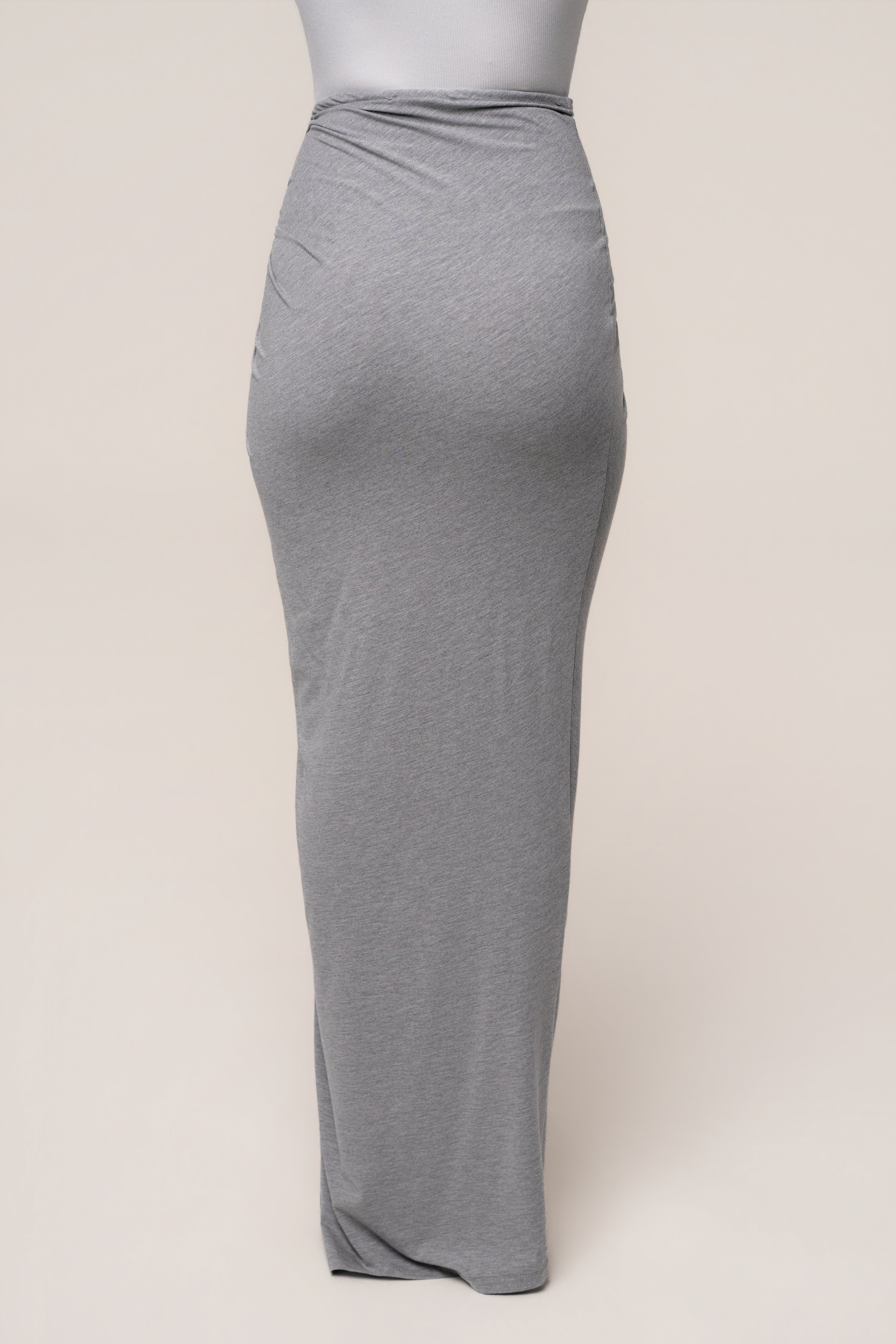 Heather Grey Island Drape Maxi Skirt