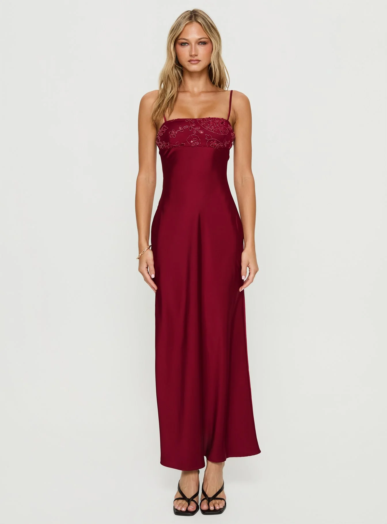 Engracia Sequin Maxi Dress Burgundy