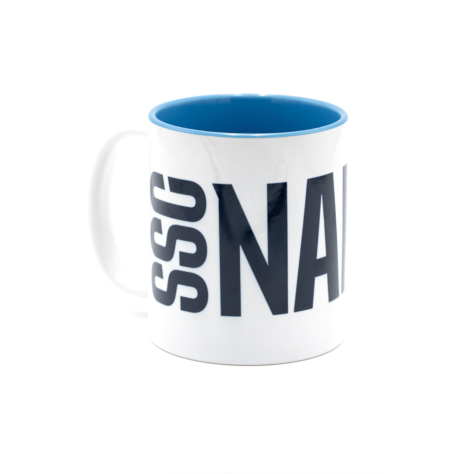 Mug with SSC Napoli lettering and light blue interior