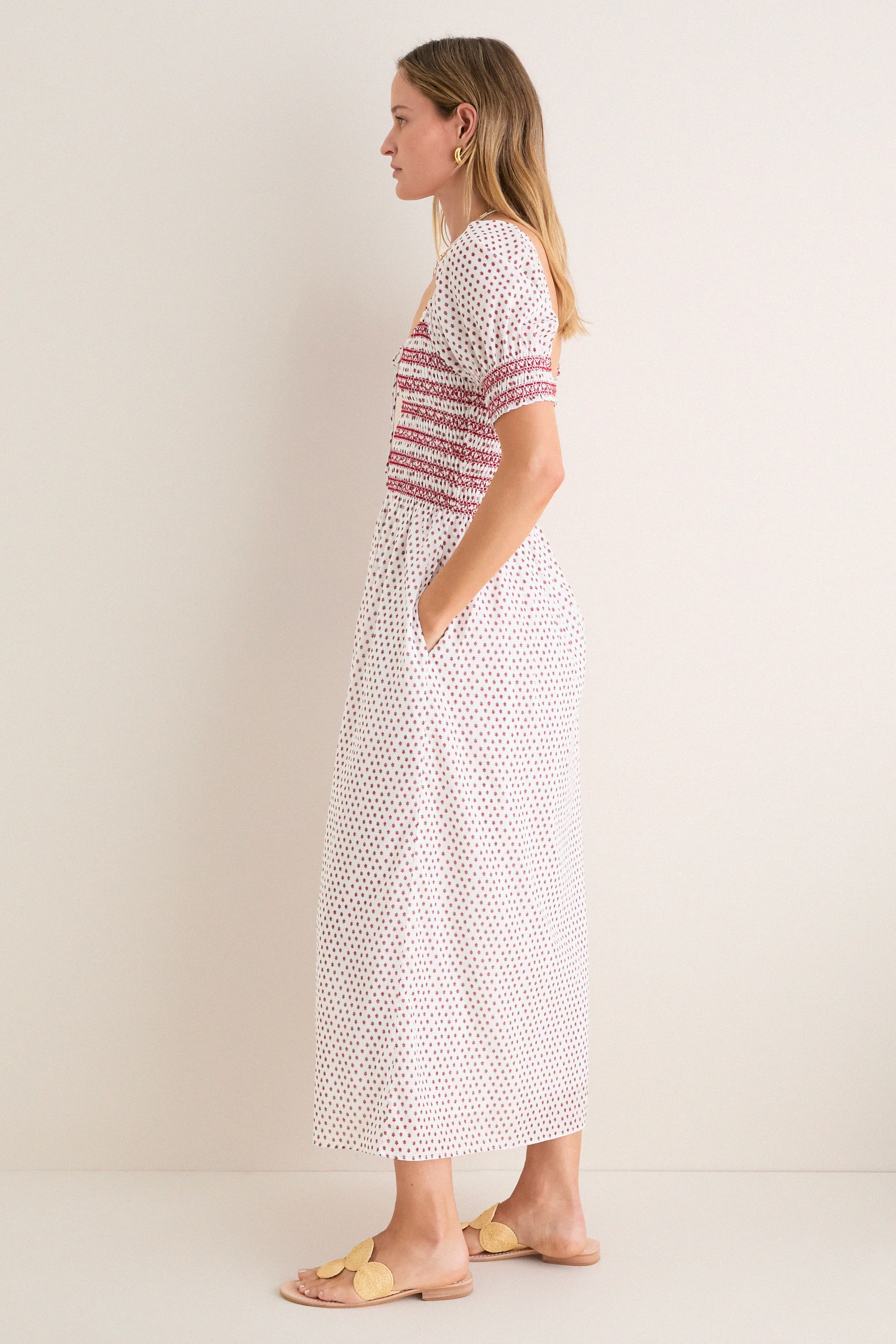 Poppy Half Drop White Madeline Nap Dress