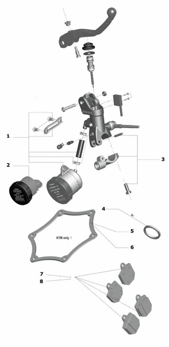 Magura Master Cylinder Mirror Support 195 UniversalRef: Gu00036A / 1041940