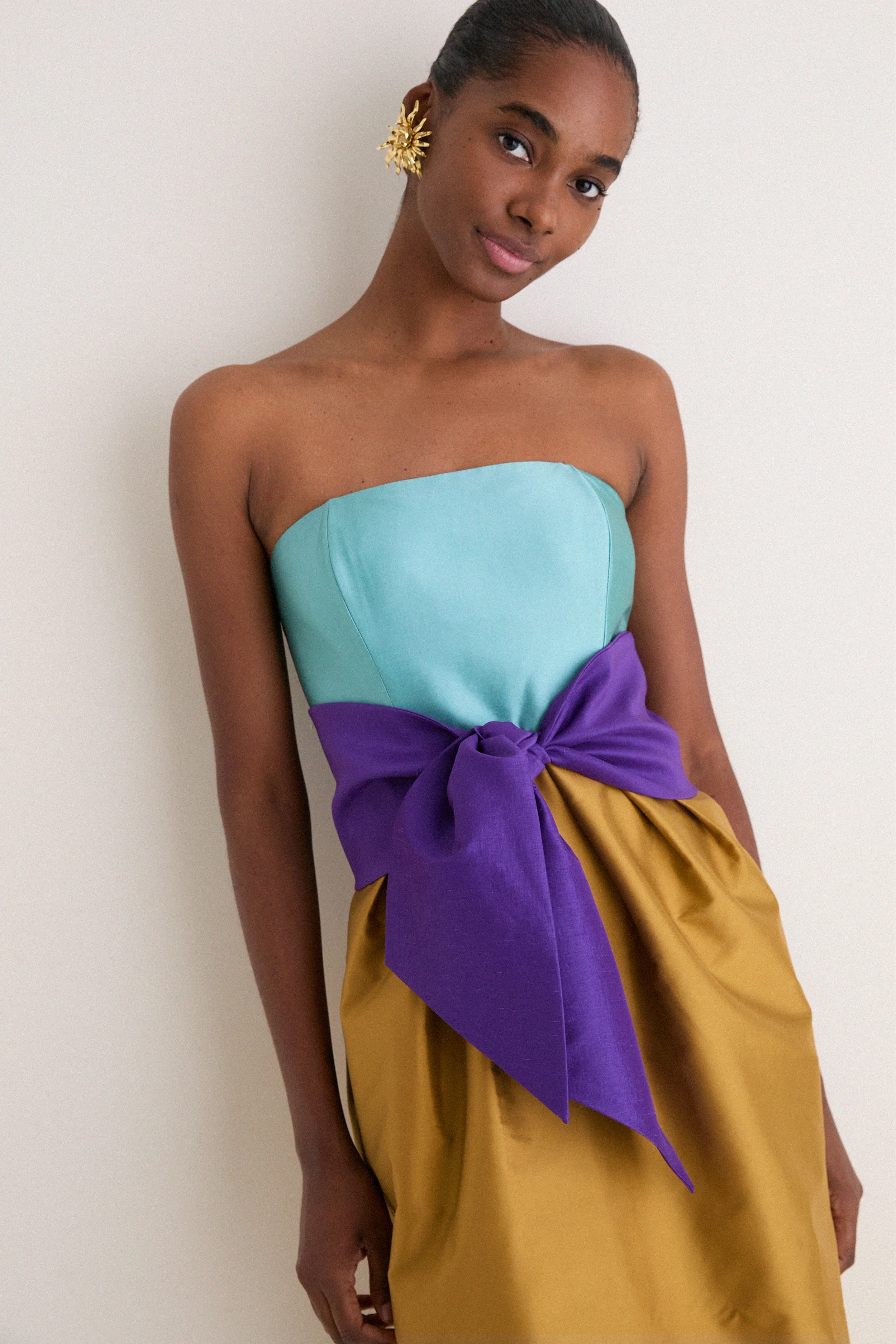 Ochre Structured Maxi Dress