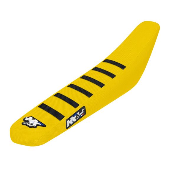 MX Seat Cover 6 ribs - Yellow / BlackRef: MXS0236 / SUZUKI-6RIBS-JAUNENOIR-250450-1826
