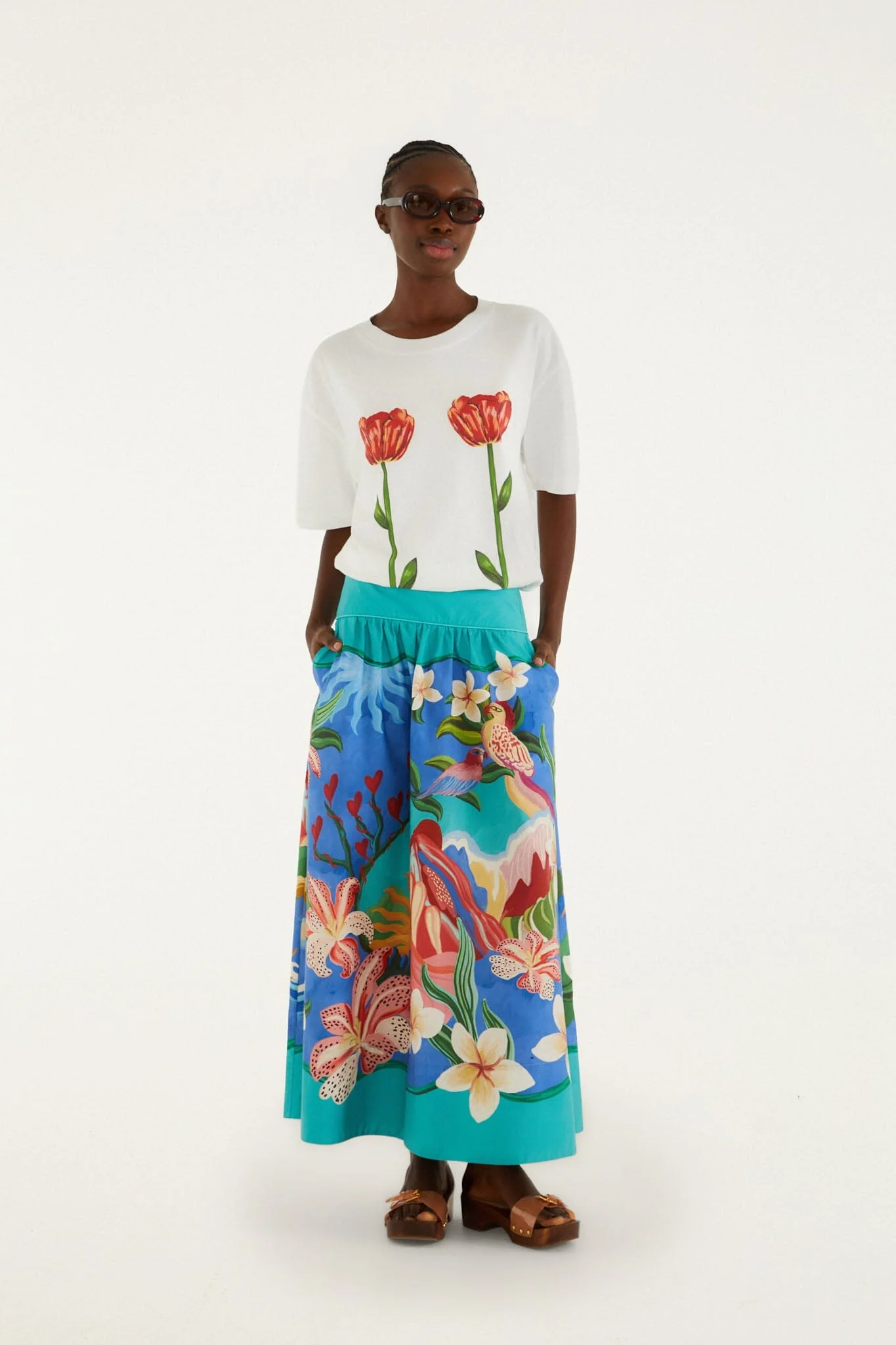 White Tropical Rose  T-Shirt