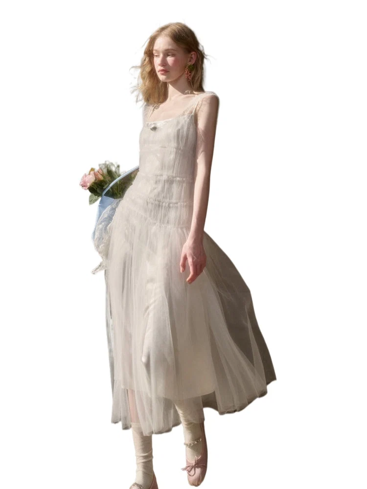 100% Soft Fluffy Tulle Long Dress