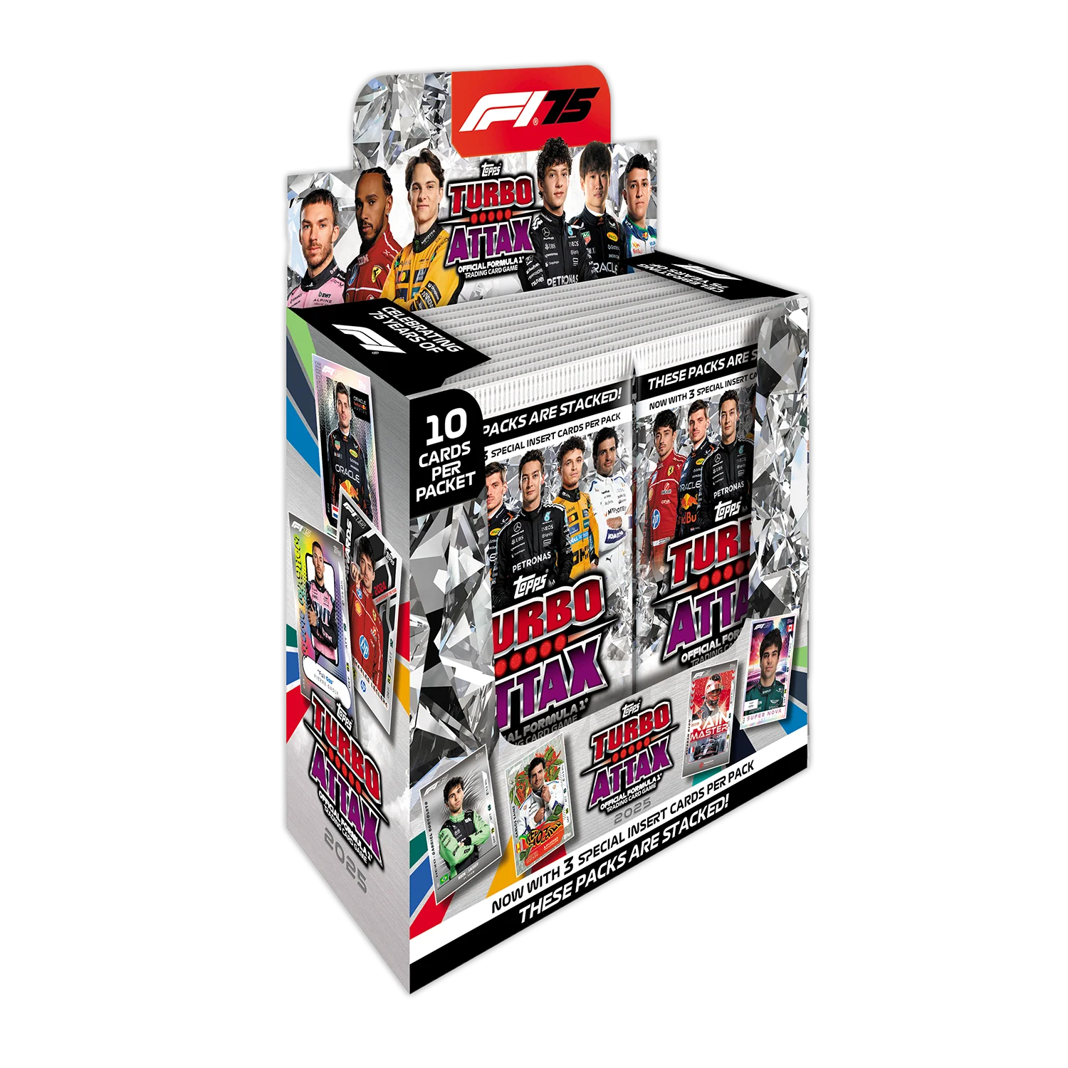 Topps Turbo Attax Formula 1® 2025 - Full box - contains 24 packets of Turbo Attax (240 cards)