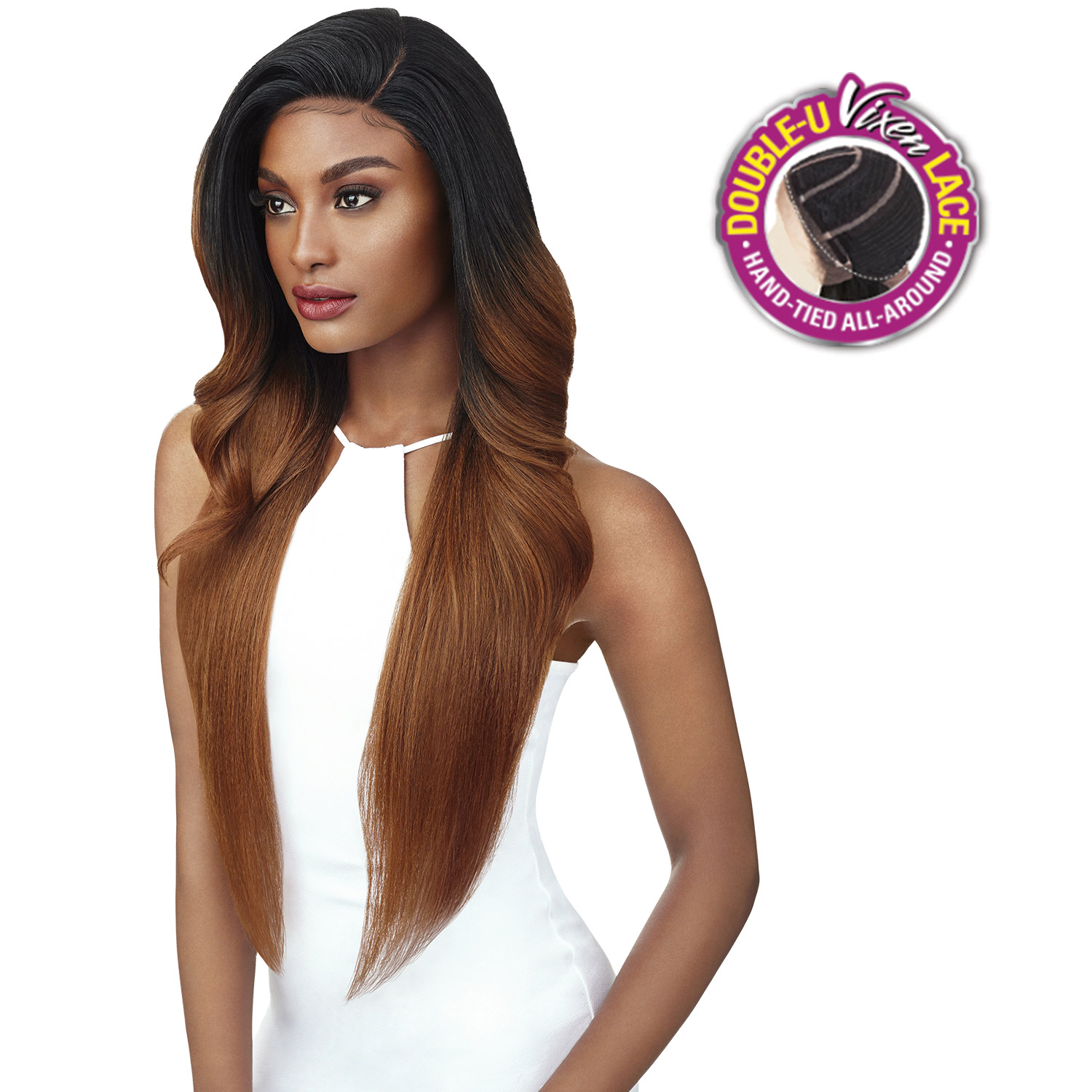 Outre Synthetic Hair Lace Front Wig Swiss Double-U Vixen Kendall