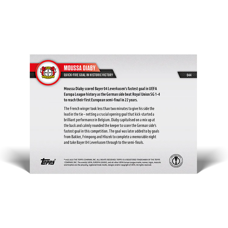 Topps UK - Quick-fire goal in historic victory - EL TOPPS NOW® Card #44