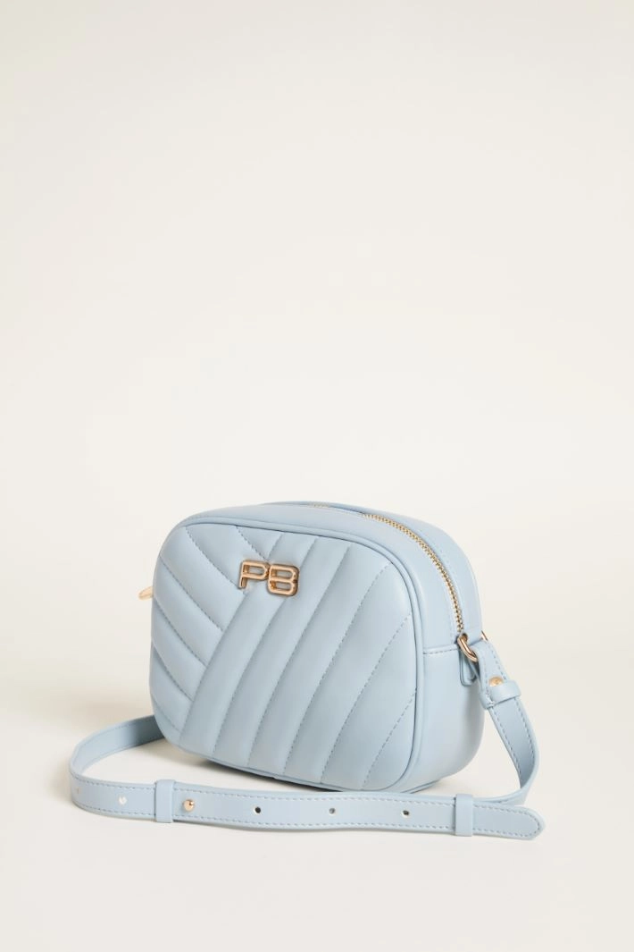Small coated fabric crossbody bag - LIGHT BLUE