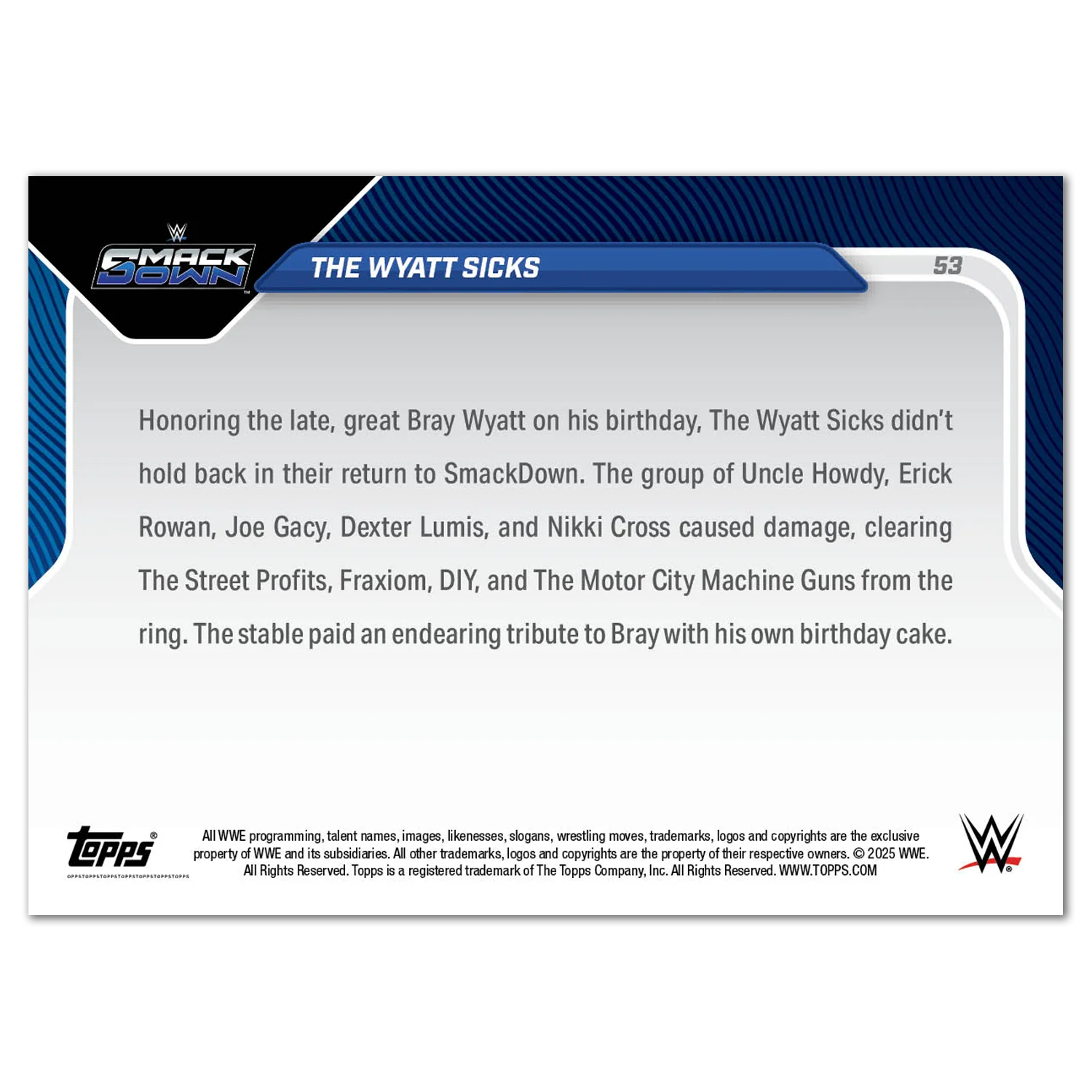 The Wyatt Sicks - 2025 WWE Topps NOW® - Card 53