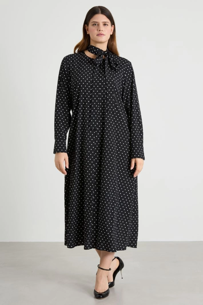 Abito in crepe de chine - BLACK