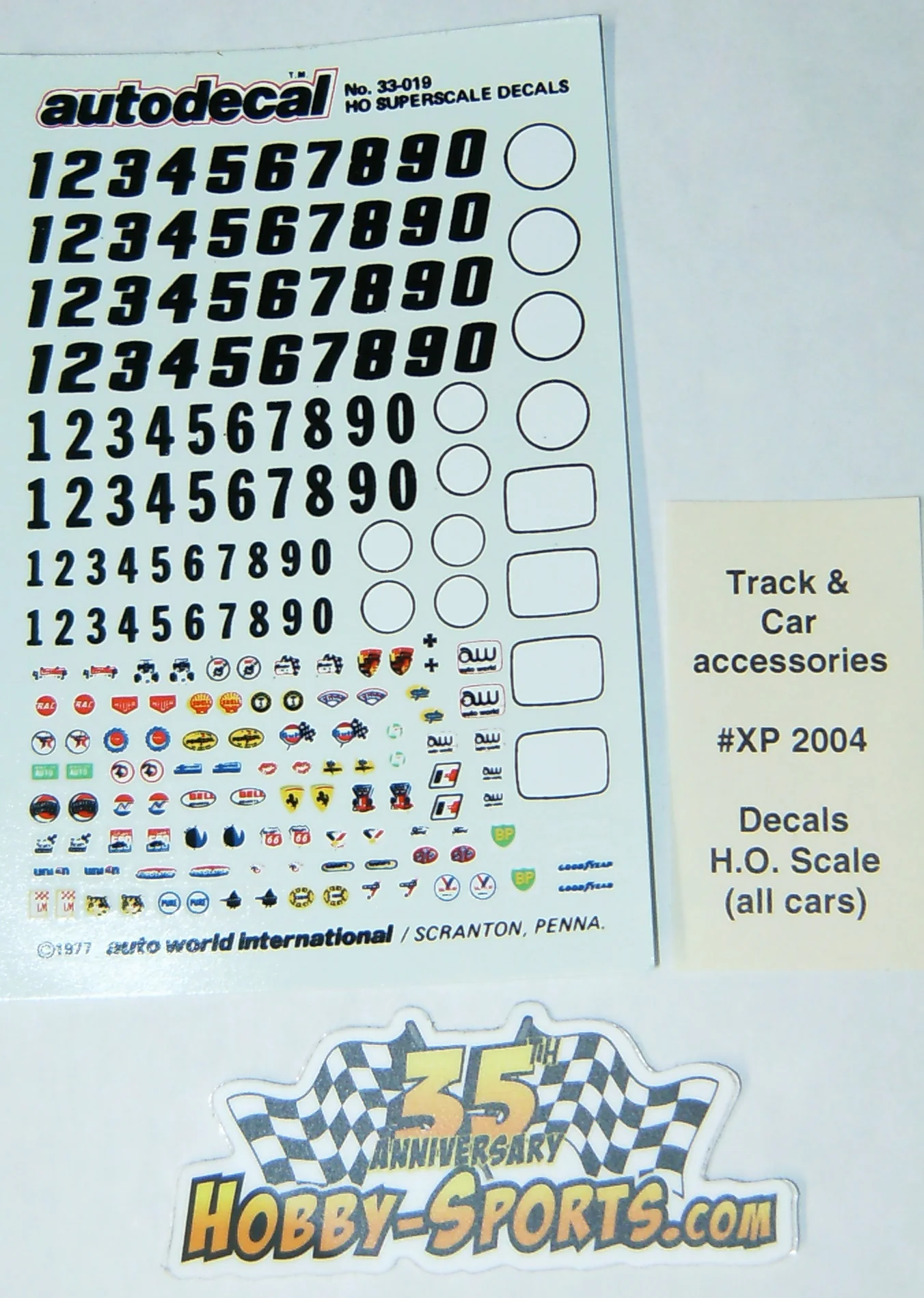 AFX H.O. Scale Decals