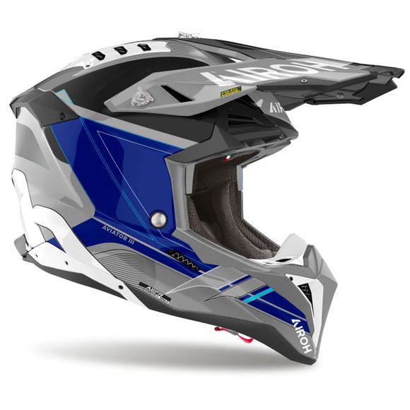 Casque cross Airoh AVIATOR 3 - SABER 2024 - BleuRef : AR1341