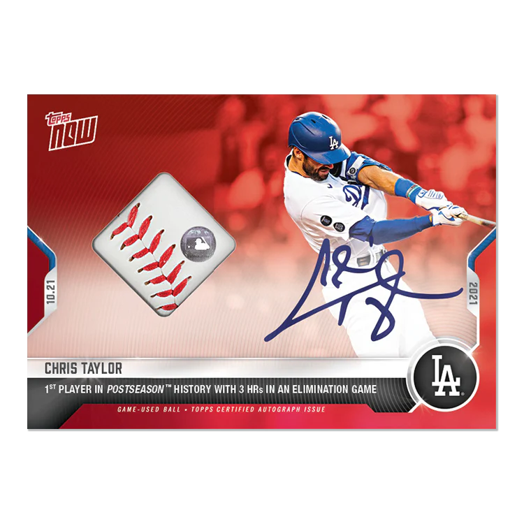 On-Card Auto-Relic # to 10 - Chris Taylor - 2021 MLB TOPPS NOW® Card 1001D