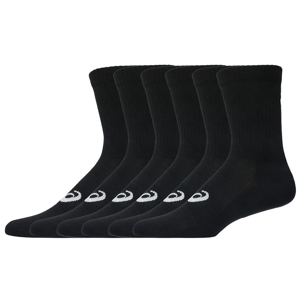 SOCKS ASICS 6 PACK CREW SOCK BLACK 3033C302