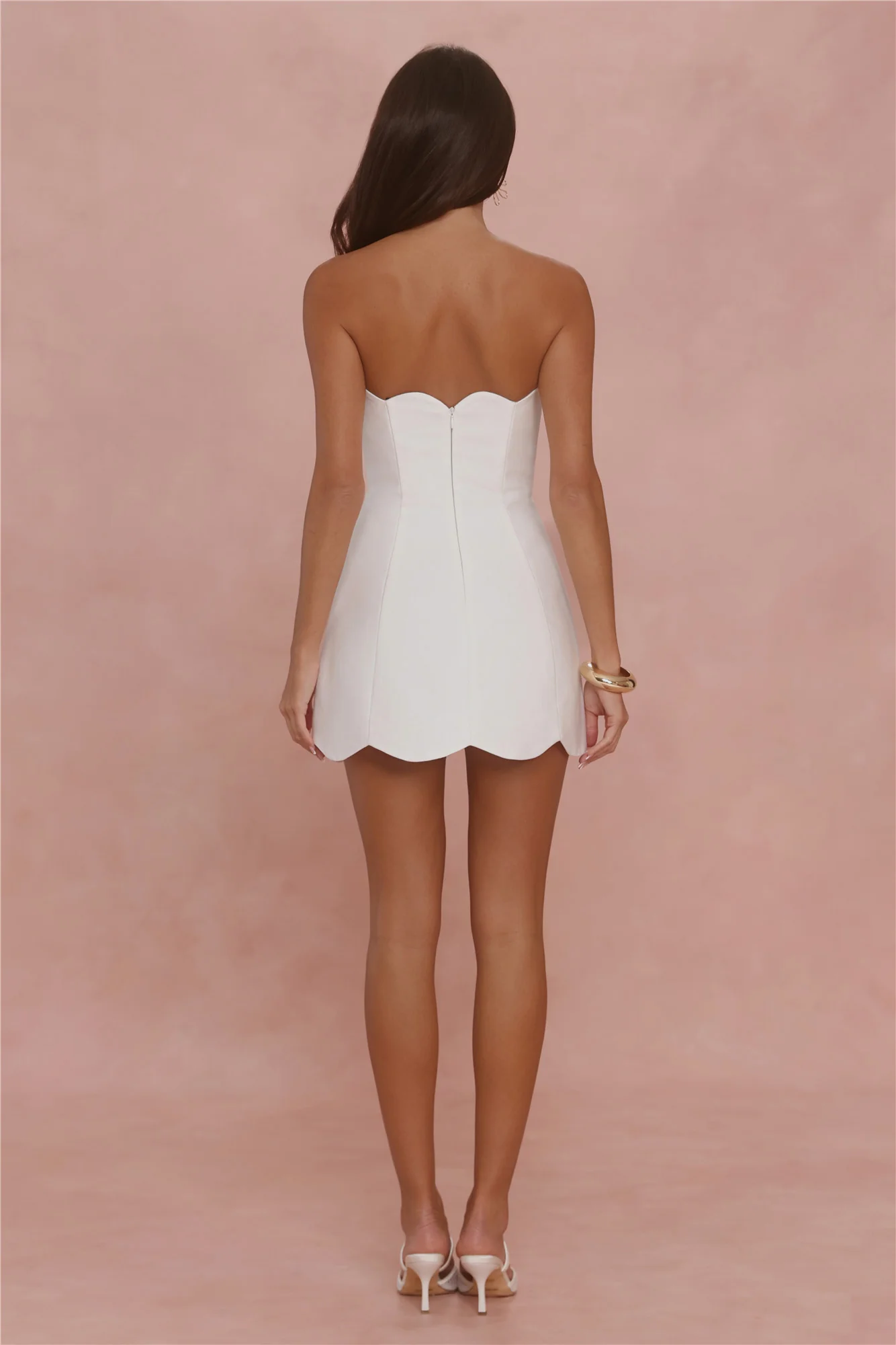 Dewdrop Dreams Strapless Mini Dress White