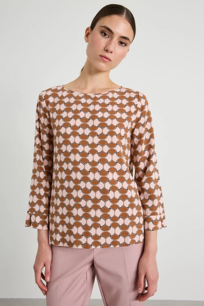 Geometric-patterned blouse - PINK