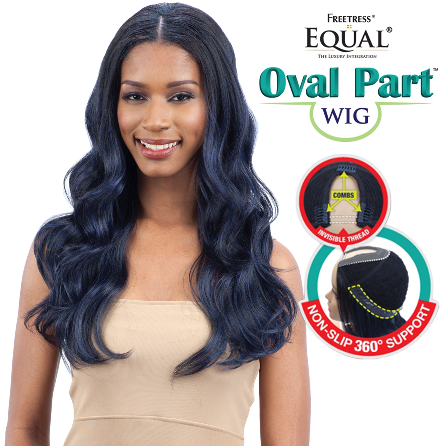FreeTress Equal Synthetic Hair Wig Oval Part Wig Body Wave