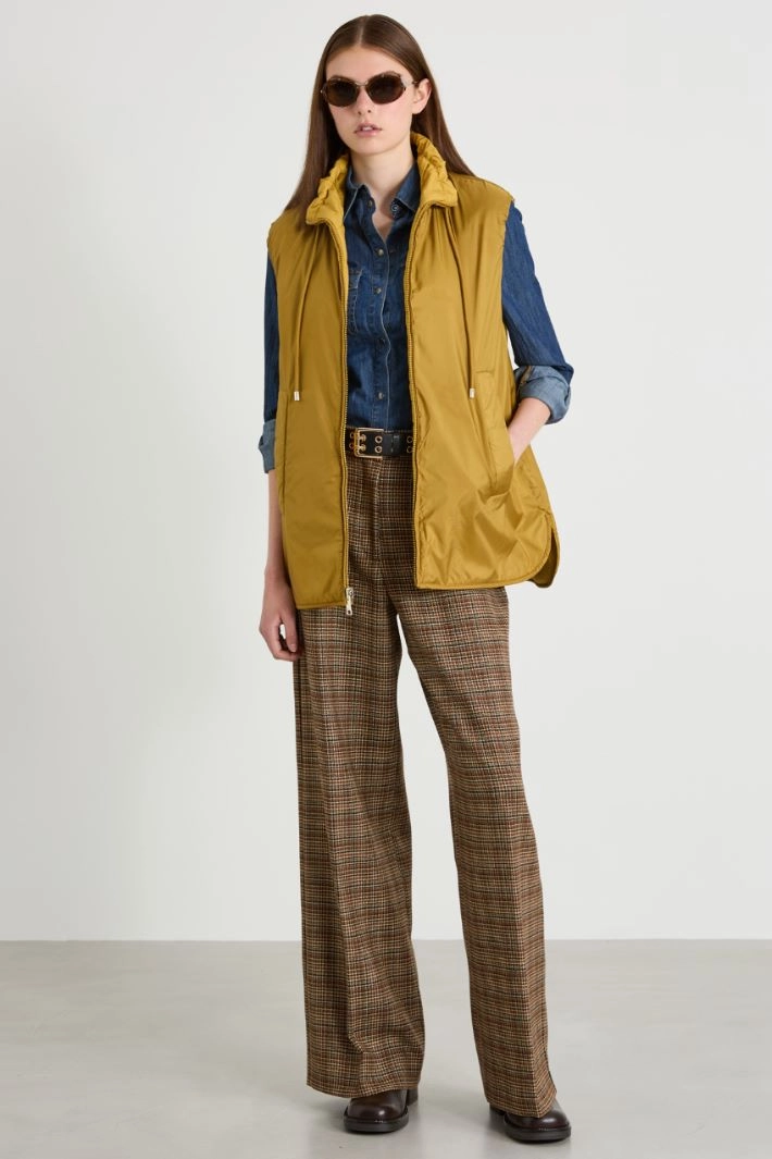 Reversible water-repellent canvas gilet - OCHRE