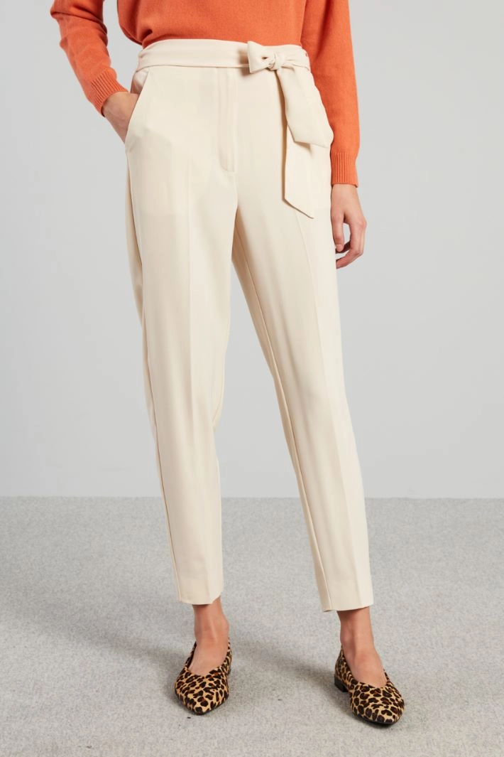 High-waisted trousers - IVORY