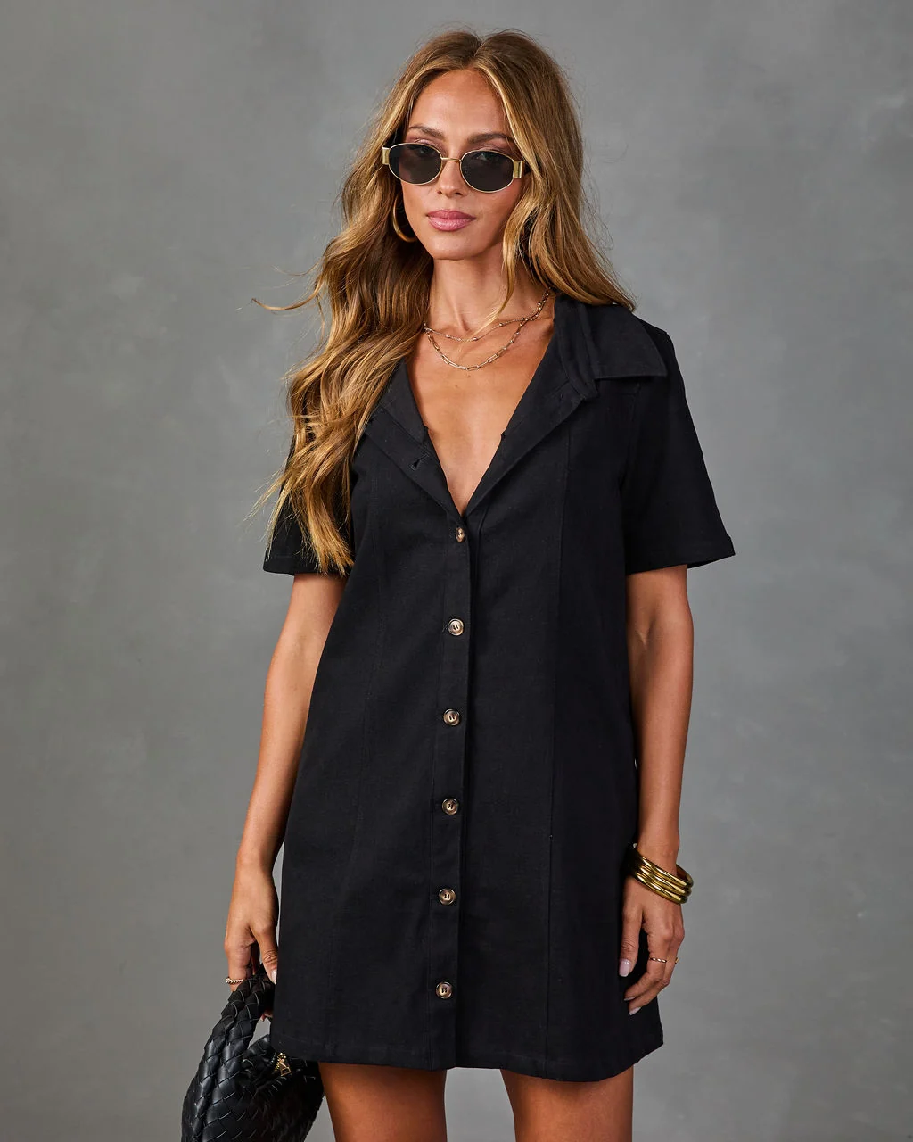 Dariah Denim Mini Shirt Dress