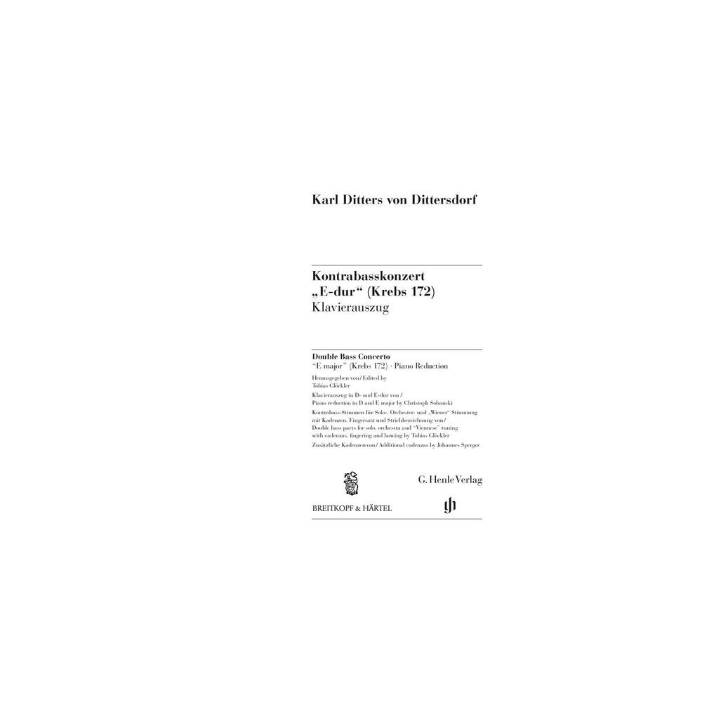 Henle Verlag Dittersdorf Kontrabasskonzert – Thomann Ireland