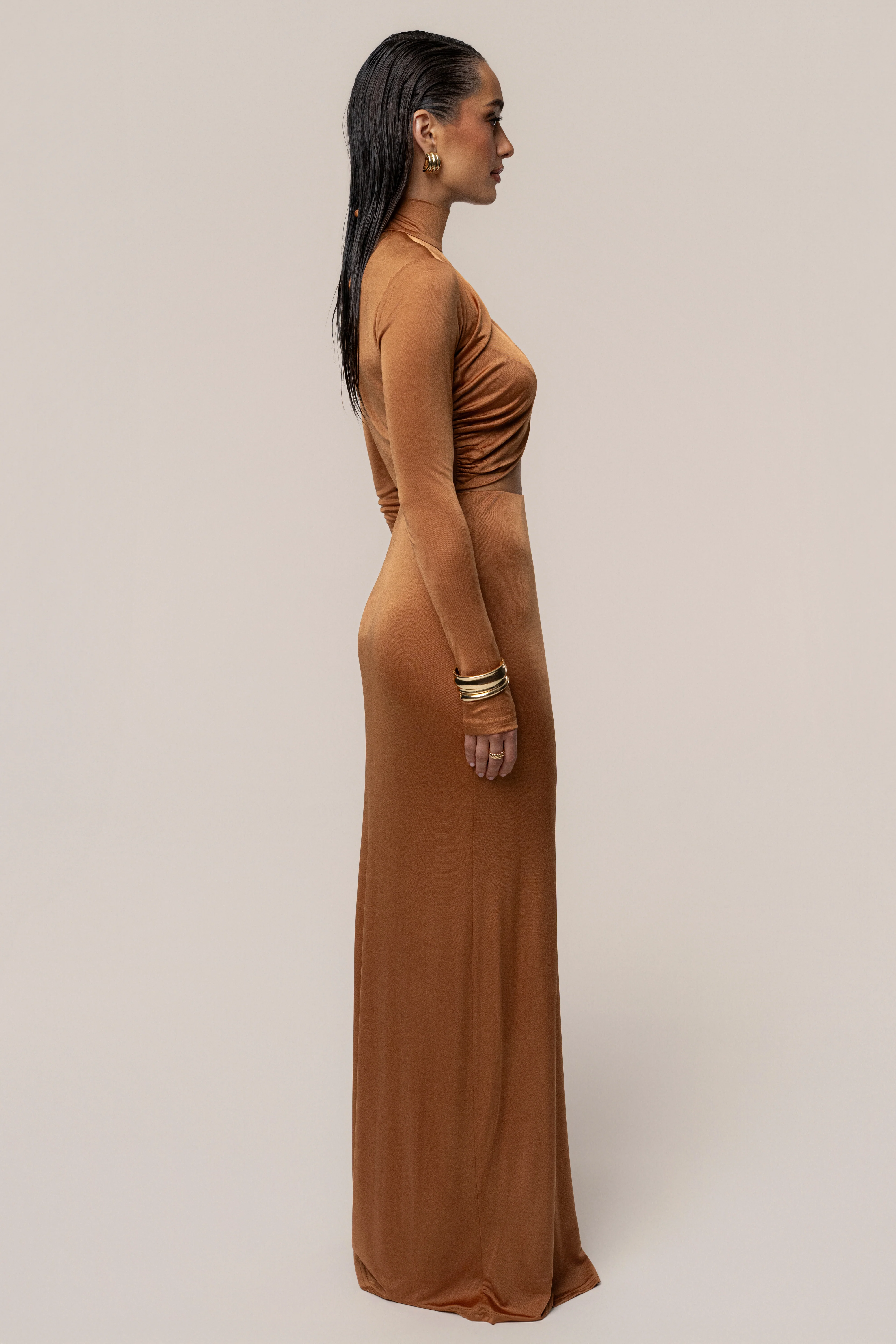 Copper Ultra High Waist Maxi Skirt