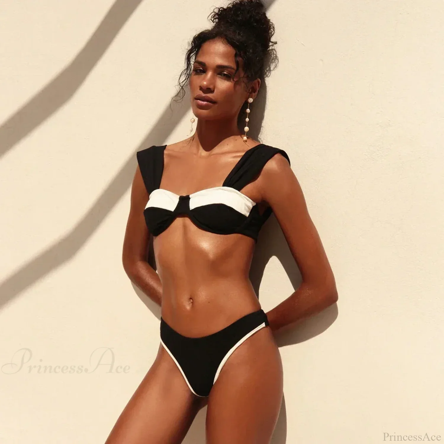 Solid Two Piece Micro Bikini Set