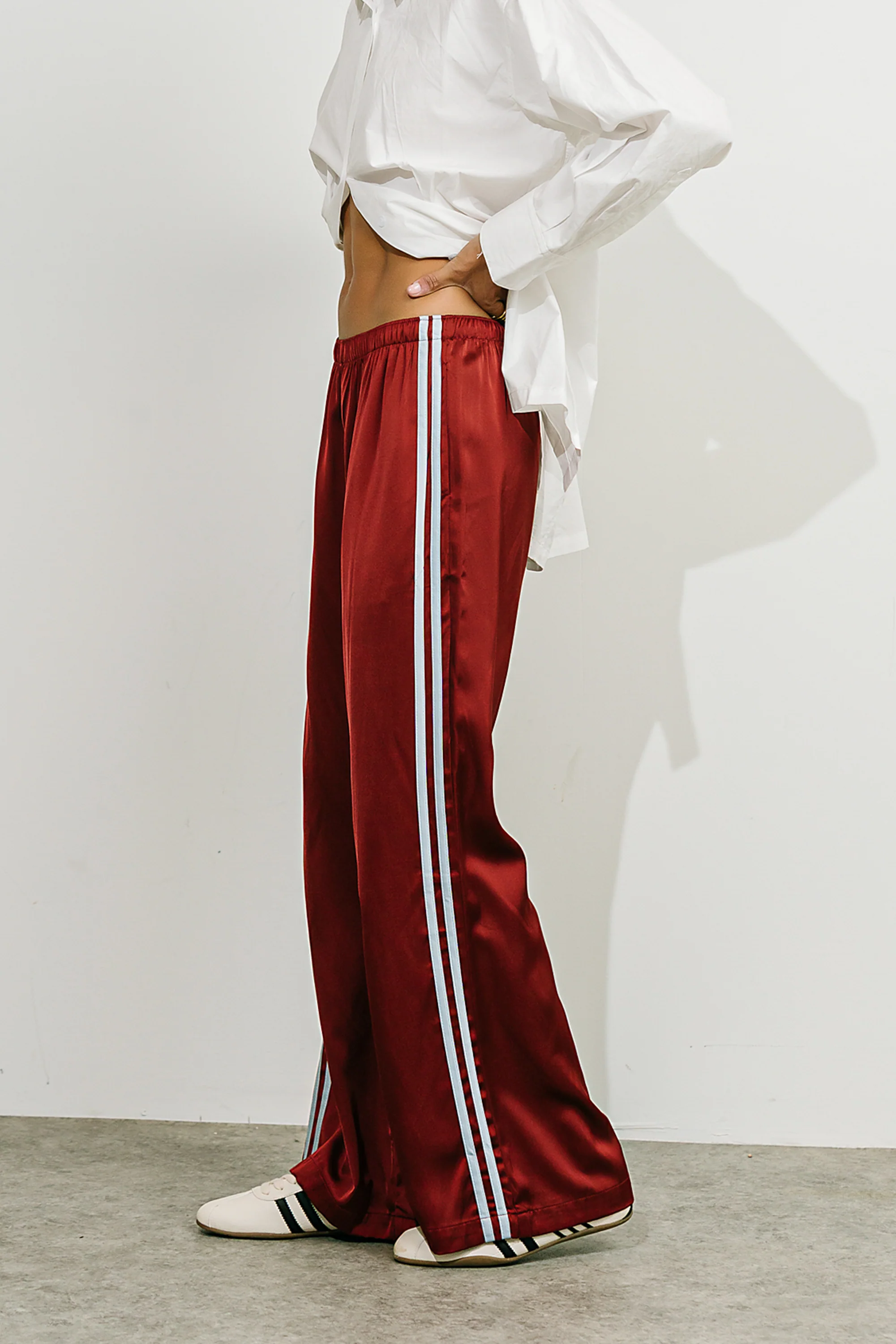 Lola Satin Track Pants in Red