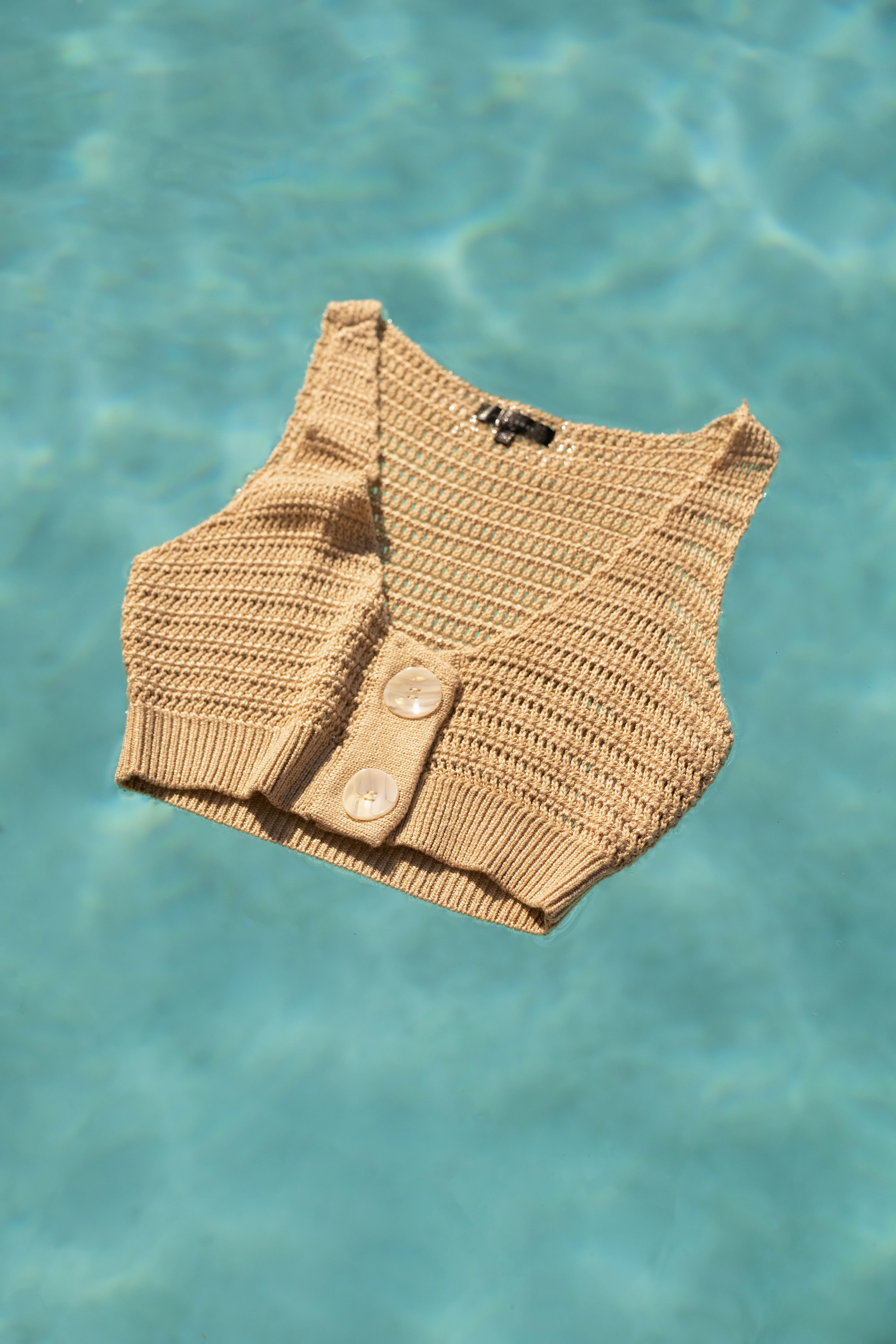 Beige Salmah Crochet Top